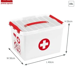 Sunware Q-line 22 Liter Erste-Hilfe Box mit Einsatz - Set von 4< Aufbewahrungsboxen