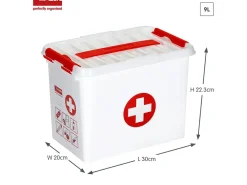 Sunware Reiseapotheke-Q-line 9 Liter Erste-Hilfe Box mit Einsatz - Set von 4