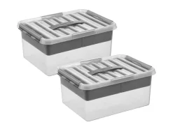 Sunware Aufbewahrungsboxen^Q-line 15 Liter Grey Multibox - 2 Stück