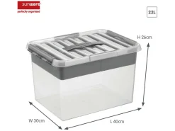 Sunware Aufbewahrungsboxen^Q-line 22 Liter Grey Multibox - 2 Stück