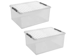 Sunware Aufbewahrungsboxen^Q-line 120 Liter Set von 2 Aufbewahrungsbox - Metal