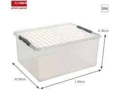 Sunware Aufbewahrungsboxen^Q-line 120 Liter Set von 2 Aufbewahrungsbox - Metal