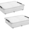 Sunware Aufbewahrungsboxen^Q-line 60 Liter Set von 2 Rollerbox - Metal