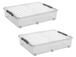 Sunware Aufbewahrungsboxen^Q-line 60 Liter Set von 2 Rollerbox - Metal