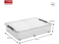 Sunware Aufbewahrungsboxen^Q-line 60 Liter Set von 2 Rollerbox - Metal