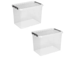 Sunware Aufbewahrungsboxen^Q-line 72 Liter Set von 2 Aufbewahrungsbox - Metal