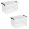 Sunware Q-line 62 Liter Set von 2 Aufbewahrungsbox - Metal< Aufbewahrungsboxen