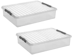 Sunware Aufbewahrungsboxen^Q-line 60 Liter set von 2 Aufbewahrungsboxen - Metal