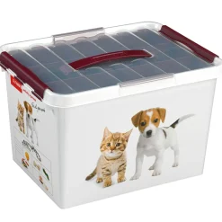 Sunware Futter- & Trinknäpfe-Q-line 22 Liter Tier Aufbewahrungsbox mit Einsatz