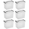 Sunware Q-line 9 Liter Transparent Aufbewahrungsbox - Set von 6< Aufbewahrungsboxen