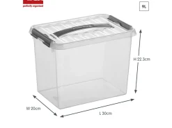 Sunware Q-line 9 Liter Transparent Aufbewahrungsbox - Set von 6< Aufbewahrungsboxen