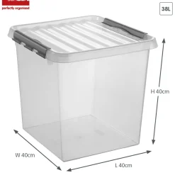 Sunware Aufbewahrungsboxen^Q-line 38 Liter transparent graue Aufbewahrungsbox