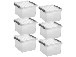 Sunware Aufbewahrungsboxen-Q-line 26 liter Transparent Aufbewahrungsbox - Set von 6