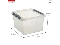 Sunware Aufbewahrungsboxen-Q-line 26 liter Transparent Aufbewahrungsbox - Set von 6