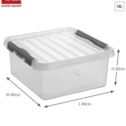 Sunware Aufbewahrungsboxen^Q-line 18 Liter transparent graue Aufbewahrungsbox