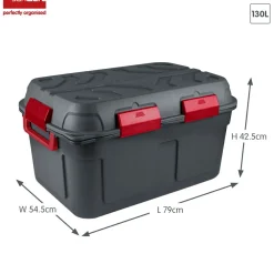 Sunware Aufbewahrungsboxen^Q-line 130 Liter wasserdichte Aufbewahrungsbox-Black