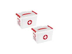 Sunware Reiseapotheke-Q-line 2er-Set 22L Erste-Hilfe box mit Einsatz - rot