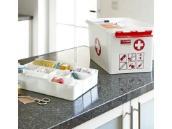 Sunware Reiseapotheke-Q-line 2er-Set 22L Erste-Hilfe box mit Einsatz - rot