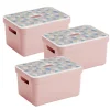 Sunware Sigma 13 Liter Pink Triangel Box mit Deckel - 3 Stück< Aufbewahrungsboxen