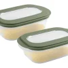 Sunware Schüssel & Schalen^Sigma 2er-Set Käse Aufschnittdose mit Tablett - Green