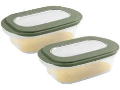 Sunware Schüssel & Schalen^Sigma 2er-Set Käse Aufschnittdose mit Tablett - Green