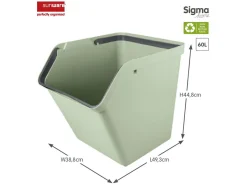 Sunware Aufbewahrungsboxen^Sigma home 60 Liter Set von 2 Sortiereinheit - Green