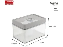 Sunware Schüssel & Schalen-Sigma home 1,65 Liter Set von 2 Vorratsdose - Grey