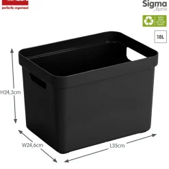 Sunware Aufbewahrungsboxen^Sigma home 18 Liter Aufbewahrungsbox - Black