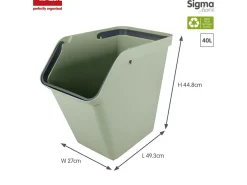 Sunware Sigma home 40 Liter Sortiereinheit mit deckel - Green< Aufbewahrungsboxen