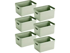Sunware Aufbewahrungsboxen-Sigma home 13 liter Green Aufbewahrungsbox - Set von 6