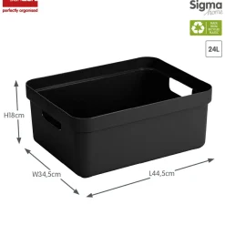 Sunware Aufbewahrungsboxen^Sigma home 24 Liter Aufbewahrungsbox - Black