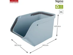 Sunware Aufbewahrungsboxen-Sigma home 30 Liter Blue Sortiereinheit - Set von 2