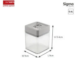 Sunware Schüssel & Schalen-Sigma home 0,6 Liter Set von 4 Vorratsdose - Grey
