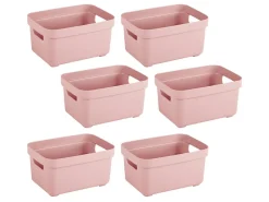 Sunware Sigma Home 2,5 liter Set von 6 Lagerbox - Pink< Aufbewahrungsboxen