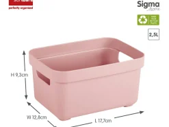 Sunware Sigma Home 2,5 liter Set von 6 Lagerbox - Pink< Aufbewahrungsboxen