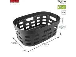 Sunware Waschkörbe^Sigma home 45 Liter Anthracite Korb - Set von 4