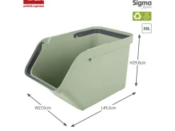 Sunware Aufbewahrungsboxen^Sigma home 30 Liter sortieranlage mit Deckel - Green