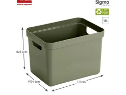 Sunware Sigma home 18 Liter Darkgreen Aufbewahrungsbox - 6 Stück< Aufbewahrungsboxen