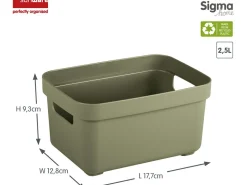 Sunware Aufbewahrungsboxen-Sigma Home 2,5 liter Set von 6 Lagerbox - Dark green