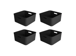Sunware Sigma home 12,5 Liter Black cube box - Set von 4< Aufbewahrungsboxen