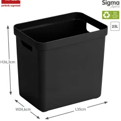 Sunware Aufbewahrungsboxen-Sigma home 25 Liter Aufbewahrungsbox - Black