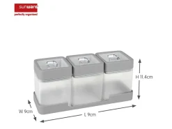 Sunware Sigma home 0,6 Liter 3 Vorratsbehälter mit Tray< Schüssel & Schalen