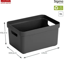 Sunware Aufbewahrungsboxen^Sigma home 13 Liter Aufbewahrungsbox - Anthracite