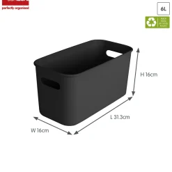 Sunware Aufbewahrungsboxen-Sigma home 6 Liter Black cube box - Set von 6