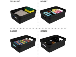 Sunware Aufbewahrungsboxen-Sigma home 9 Liter Black Aufbewahrungsbox - Set von 6