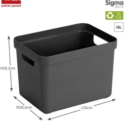 Sunware Aufbewahrungsboxen-Sigma home 18 Liter Aufbewahrungsbox - Anthracite