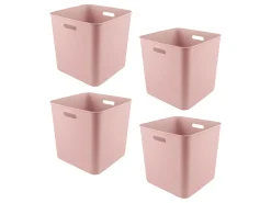 Sunware Aufbewahrungsboxen-Sigma home 25 Liter Pink cube box - Set von 4