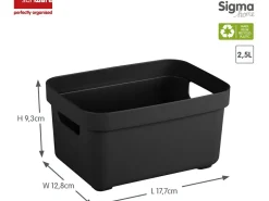 Sunware Aufbewahrungsboxen-Sigma Home 2,5 liter Set von 6 Lagerbox - Black