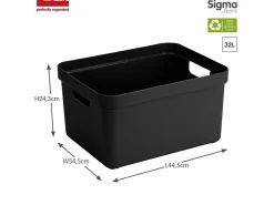 Sunware Sigma home 32 Liter Black Aufbewahrungsbox - 4er-Set< Aufbewahrungsboxen