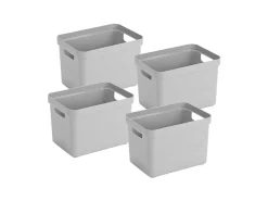 Sunware Aufbewahrungsboxen^Sigma home 4er-Set 18L Aufbewahrungsbox - grau